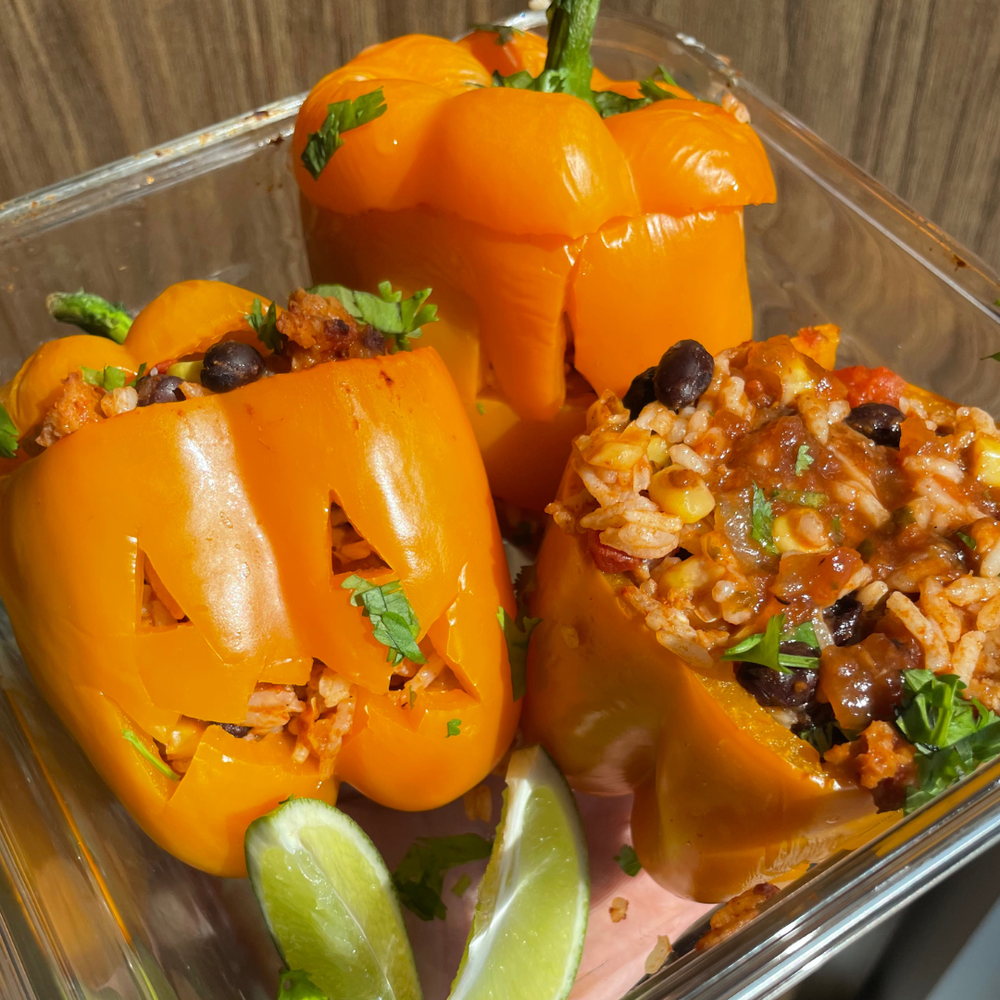 JACK-O-LANTERN STUFFED PEPPERS
