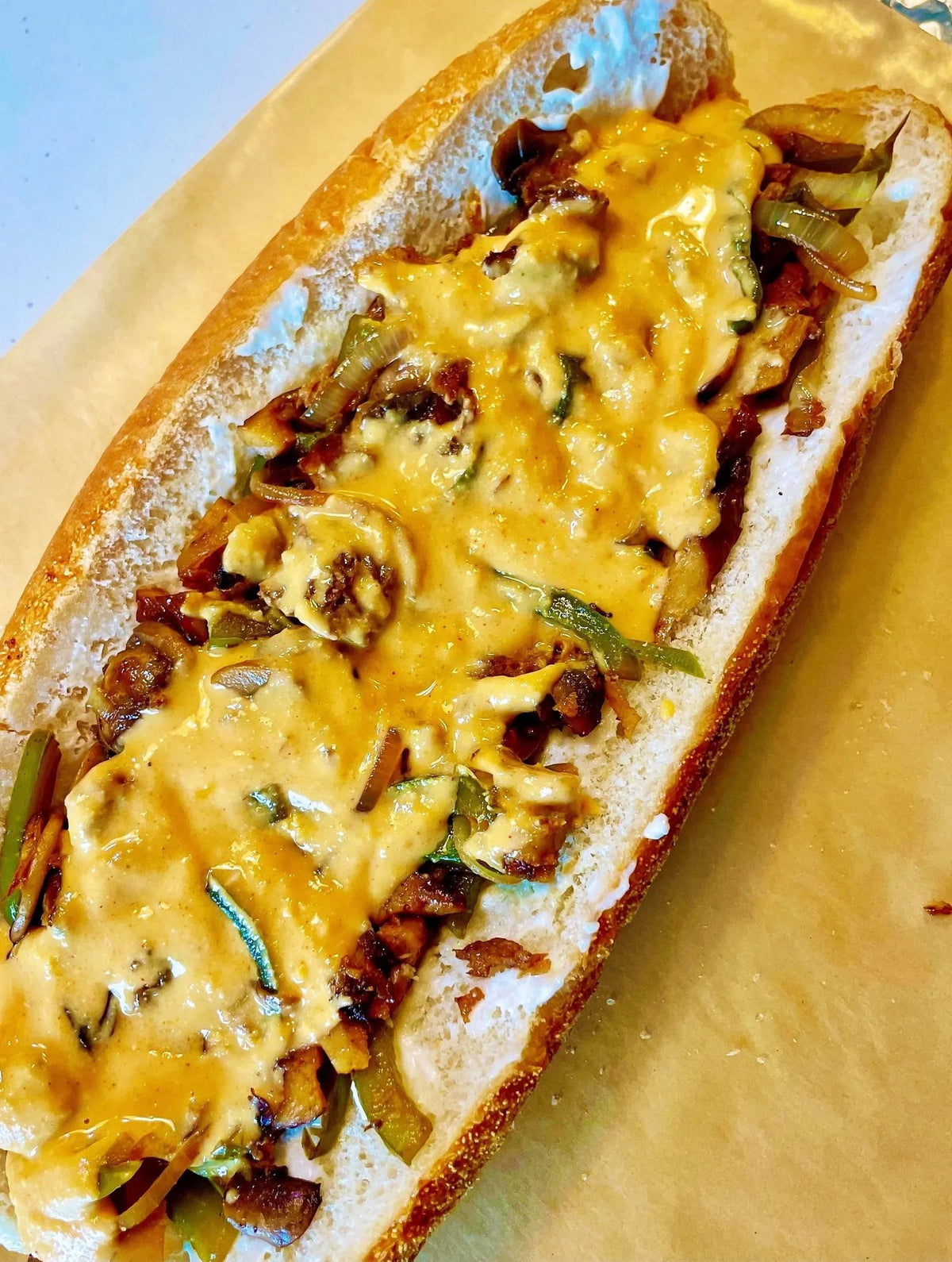 Blackbird Seitan Cheesesteak made with Soom