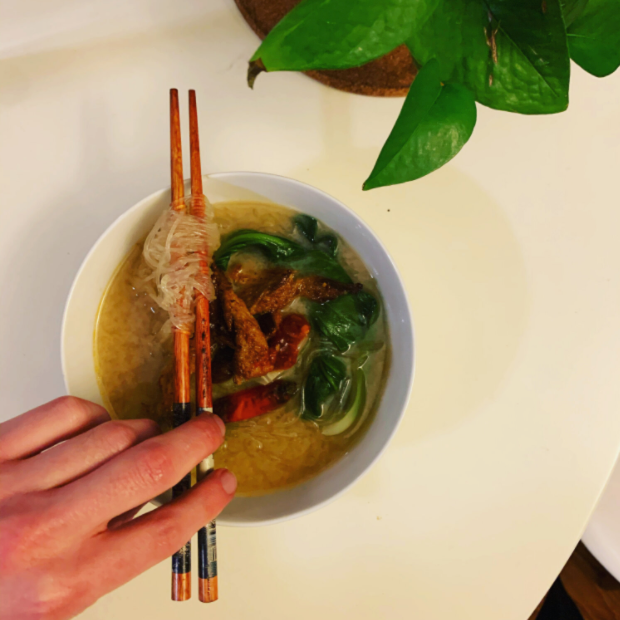 Glass Noodles with Sriracha Seitan