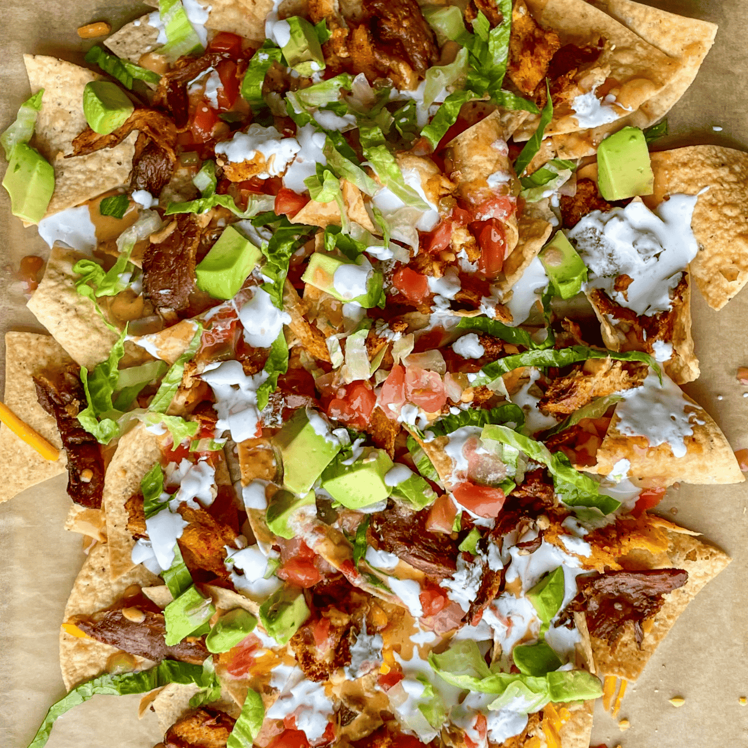 Fresh Chili Lime Seitan Nachos