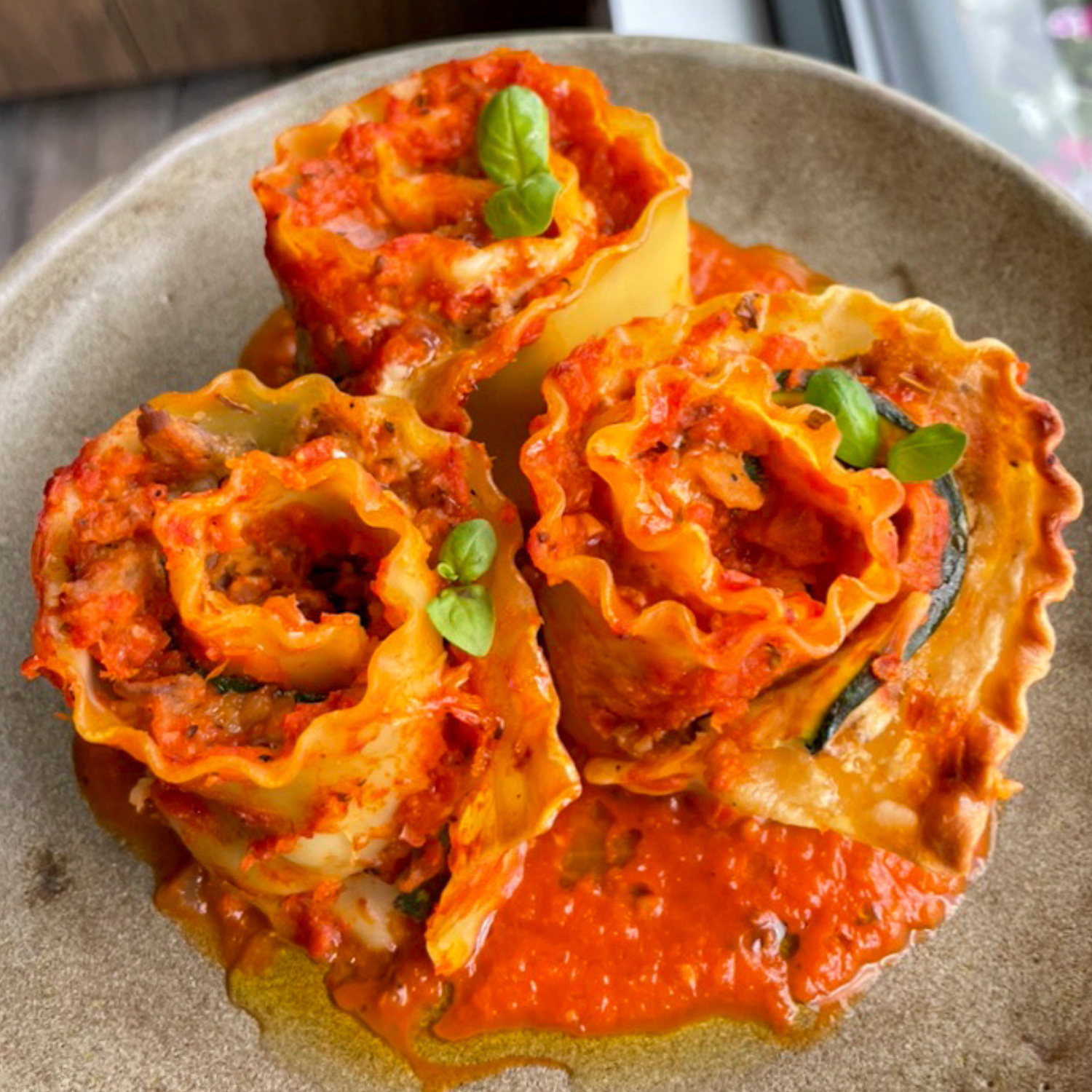 Lasagna Roses with Blackbird Seitan