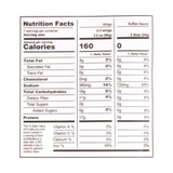 Wings - Buffalo - nutrition facts label
