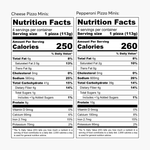 Blackbird Pizza Minis nutrition label