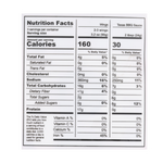 Wings - nutrition facts label