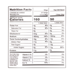 Wings - Chili - nutrition facts label