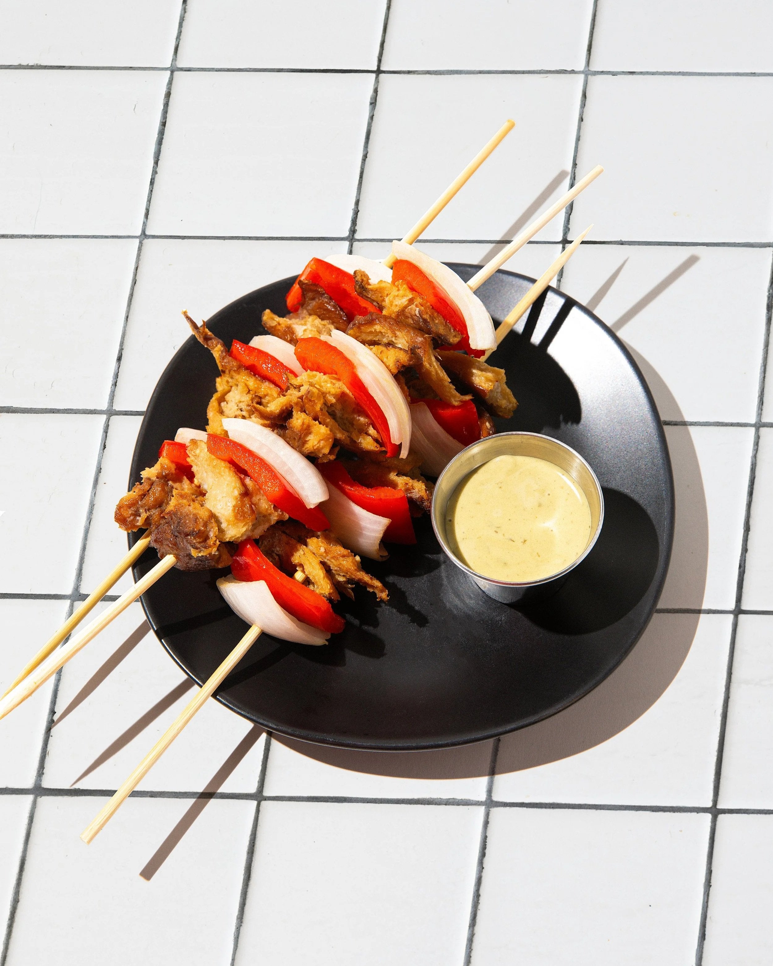 Grilled seitan skewers
